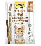 Gimcat kattensnack Sticks met Kalkoen en Konijn 4 st