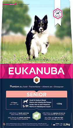 Eukanuba Hondenvoer Senior S/M Lamb & Rice<br> 2,5 kg