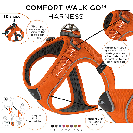 DOG Copenhagen hondentuig Comfort Walk Go Orange Sun