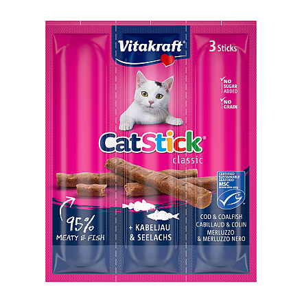 Vitakraft Cat Stick mini kabeljauw en koolvis <br>18 gr