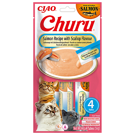 Inaba Churu Salmon & Scallop 4 x 14 gr